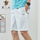 Old man's new spring and summer 2022 simple casual sports five-point pure cotton shorts for men versatile middle-aged and young elastic trousers waist day 9277# white L