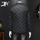 DK Brand Men's Clothing Free Casual Casual's Men's Spring and Automne Mabe imprimé Slim Fit et Suit formel Formel Suit Business Suit Business Black XL Prid.