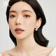 DAISY DREAM Zhao Lusi's same style double-sided pearl earrings for women, front and back, light luxury earrings, high-end earrings, S925 silver needle, white large and small pearl earrings, 925 silver needle