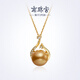 Nanzhu Palace gilt seawater pearl pendant 925 silver strong light nearly round South Sea gold beads light luxury and high-end sense 10.0-11.0mm