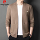 Pierre Cardin Brand Knited Cardigan Spring y Autumn Nuevo suéter de abejas bordadas Casco Versátil Chaal de lana Negra 3xl