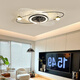 Living room fan ceiling light Nordic creative starry sky shaking head fan light simple modern light luxury bedroom room light Z653 white + blue 50CM Wuji dimming + support