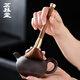 Mingqitang Copper and Wood Pot Care Pen Non-shedding Tea Brush Tea Ceremony Six Gentlemen Kung Fu Tea Set Accessories Tea Tray Cleaning Brush Copper and Wood Pot Care Pen (Ebony)