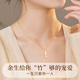 央创时尚【中国黄金授权】银项链女和田玉吊坠生日礼物女友老婆女朋友S925