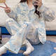 Youshifei cute little eight pajamas for women in spring and autumn long sleeves long trousers cartoon chiikawa jiikawa student home clothes 9277# double-length yellow gauze dog M 75-100Jin[Jin equals 0.5 kg]