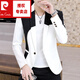 Pierre Cardin (pierre cardin) black and white color matching suit for men, spring and autumn trendy Korean version with personalized design, handsome and slim fit small suit jacket summer long-sleeved white 2XL 180 suitable for 135-145Jin Jin equals 0.5 kg