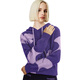 DiFelig European and American retro purple hooded sweater for women 2024 new winter casual versatile outer sweater picture color M