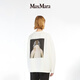 Maxmara * Frauen Baumwolle gedrucktes Sweatshirt 1926014106xj Ivory White L.
