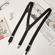 Zhuo Yansi British retro solid color non-slip strap clip for men and women elastic elastic trousers suspenders adjustable groomsmen suspenders clip beige uniform size
