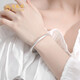 Lao Fengxiang solid ancient French silver bracelet plain ring silver bracelet 999 pure silver bracelet girlfriend wife birthday gift silver jewelry pure silver 54# about 22 grams