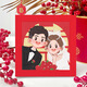 广印通带框结婚手工diy钻石画满钻客厅卧室结婚喜庆情侣系列小幅画贴 6210结婚 +画布钻石工具+白色木框+彩盒