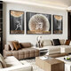 
Little Lulin living room decoration painting black, white and gray style hanging painting sofa background wall mural modern simple western wall abstract elk painting starry sky elk-15827 fabric painting 100*70 on both sides 50*70 black frame