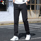 Woodpecker (Tucano) Hosen Herren-Casual Hosen Herren Frühling und Sommer Straight Sports Hosen Trendy und vielseitige High-End-Hose schwarz 33