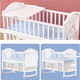 Crib solid wood unpainted multifunctional newborn baby cradle bed children's removable and splicable baby bed 598 log bed + mosquito net + brown mat large bed 120*65*98cm (changeable children's bed)