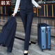 Chenfu Suit Pants Women's Straight High Waist Work Pants Formal Professional Pants Work Slim Drape Work Suit Pants Women's Pants Navy Blue Regular Pants (Spring and Autumn) 2XL Recommended 120-130Jin Jin is equal to 0.5 kg