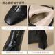 
ZHR top layer cowhide women's boots retro pleated thick heel short boots for women autumn and winter versatile boots for women S529 noble black 37