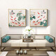 Xiaolulin Chinese style Jiuyu drawing decoration painting restaurant painting study office tea room hanging painting entrance entrance cabinet living room mural 15915 surplus year after year tempered crystal porcelain 70*70 black frame