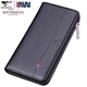 Sept Wolf Wallet Men's Long Leather Men's Men's Ballet Mobile Sac Mobile Multi-carte Business Youth Business Trend Black [Numéro standard]