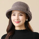 Wanhongda autumn and winter hats for middle-aged and elderly women, Western-style grandma woolen hats, versatile hats, Western-style mom fisherman hats, brown (90% of customers choose), adjustable