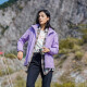 西域骆驼 VANCAMEL加绒风衣男女休闲短外套加厚工装夹克软壳登山服保暖单层冲锋衣冬 9930S-2熏衣紫-女【迷彩】 2XL