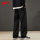 Pull-back casual pants for men in spring and summer, all-match straight pants, loose sports workwear pants, men's black L