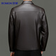 Lomon leather jacket for men in autumn and winter, middle-aged velvet thickened lapel coat, warm leather jacket, middle-aged and elderly men's top