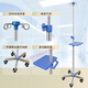 Li Dakang [9276 Menschen gelobt] Mobiler Infusionsstand mit Rad tropfbetriphalter, verdickter Edelstahl-Infusionsständer Salzwasserbehälter (individuell 32-Top-Edelstahl) + 4 Haken + Griff