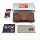 rayban glasses box Rayban sunglasses box sunglasses portable storage anti-pressure original glasses universal box Large black lychee pattern leather box + mirror cloth