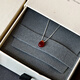 Fat Donglai's same ruby necklace sterling silver blood tears cinnabar red agate pendant women's 2025 new S9 red agate 925 silver necklace (natural material with deep