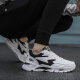 Pata Vuitton Frühlings- und Herbst Atmungsaktives Mesh Sport und lässige Daddy -Schuhe für Männer und Frauen Studenten im Freien im Freien trendige Schuhe 46 Großgröße Herrenschuhe weiß und schwarz 9928 [Lederstil] 40