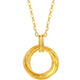 Saturday Blessing Yellow 18K Gold Necklace Möbius Ring Color Gold Necklace Birthday Gift C0613472 40+5cm