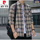 Pier Cardin Plaid Casual Shirt Herren Spring- und Herbst-Langarm-Hemd Korean Top Retro Loose Summer Dünnjacke K12108 Weiß 3xl (1660-175) Jin [Jin ist gleich 0,5 kg]