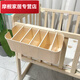 婴儿床边挂收纳挂篮尿布纸尿裤收纳袋床头挂袋床围栏分隔收纳盒 【5片隔板可调节】白色
