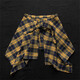 Mingyuegui Ass Covering Girl's Bottoming Artifact Fake Hem Layered Inside Casual Style Skirt Covering Butt Curtain Skirt Black and Yellow Checkered
