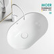 Moer MOER egg-shaped deepening ceramic under-counter basin wash basin wash basin wash basin wash basin household bathroom embedded round bottom 28 inches (695-405) drain