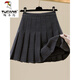 Woodpecker 2025 Autumn and Winter New Woolen Skirt Women's High Waist Slim College Style Pleated Skirt Thickened A-Line Short Dark Gray (Woolee Material) L
