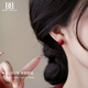 DAISY DREAMS 925 Silver Needle Ancora Red Sugar Cube Stud Earrings for Women 2025 New Year Hot Style Retro Earrings Red Ear Jewelry Retro Square Earrings 925 Silver Needles Pair