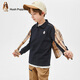 Hush Puppies children's clothing for children, boys and older children, spring and autumn, soft, breathable, fashionable, classic, casual and versatile, long-sleeved Polo shirt, navy blue 140 cm