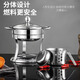 Xuanyan single small hot pot with lid 18cm alcohol stove small hot pot complete set one person one pot takeaway camping alcohol pot lid + fuel tank + fire collector + fire extinguishing cover 18cm