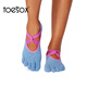 Toesox Yoga Socks Professional Fitness Pilates Socks Dance Non-slip Breathable Cross Toe Socks Ivy Series Celestite Blue M (39~42 Sizes)