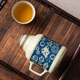 Yunhua Ru kiln blue and white stuffy teapot can grow retro mug large capacity cold kettle with lid ceramic anti-scalding warm kettle cup flower kettle + single cup 450ml