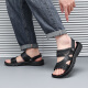 Sandalias guerreras zapatos para hombres zapatos de playa al aire libre sandalias deportivas de dos listones resistentes a la ropa WSL (WZ) -1390 Negro 41