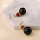 Potala Palace blood agate earrings, high-end new Chinese style simple amber earrings for women, a birthday gift for girlfriend, blood agate earrings