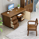 Rulan solid wood desk boss desk and chair combination new Chinese style executive desk home computer desk writing desk 1.4 meters desk walnut color