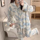 Youshifei cute little eight pajamas for women in spring and autumn long sleeves long trousers cartoon chiikawa jiikawa student home clothes 9277# double-length yellow gauze dog M 75-100Jin[Jin equals 0.5 kg]