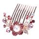 Happy mother-in-law's hair headband wedding middle-aged happy mother's wedding banquet hair accessories exquisite wedding head flower crystal butterfly hair comb five-piece pink set
