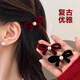 Fresh and sweet velvet flocked pearl bow hairpin side clip hot selling 6-piece set