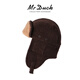 Mr DUCK Australian fur one-piece lamb hair ear protection thunder cap for men and women retro corduroy flight hat Northeast winter travel adobe brown (thickened to keep warm and cold-proof)-MW366172 M (suitable for 55-57cm head circumference)