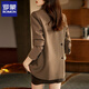 罗蒙（ROMON）米杏小西装外套女宽松春秋2025新款高级感百搭小个子休闲西服套装 757款白色七分西装+裤子 薄款 S 适合90斤-100斤)