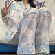 Youshifei cute little eight pajamas for women in spring and autumn long sleeves long trousers cartoon chiikawa jiikawa student home clothes 9277# double-length yellow gauze dog M 75-100Jin[Jin equals 0.5 kg]